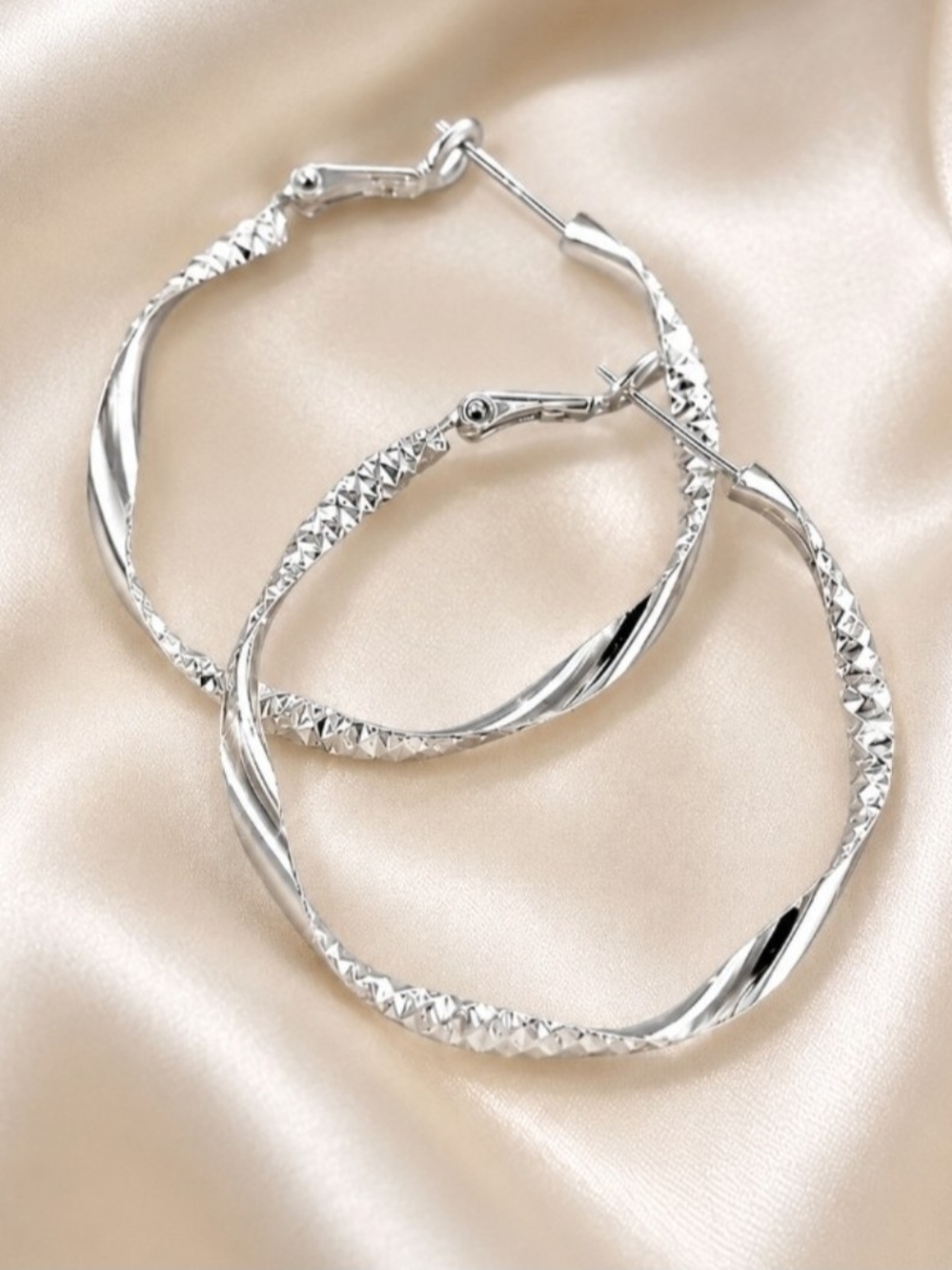 Pick 3 for $30 Twisted Silver Hoop Earrings